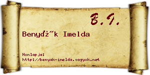 Benyák Imelda névjegykártya